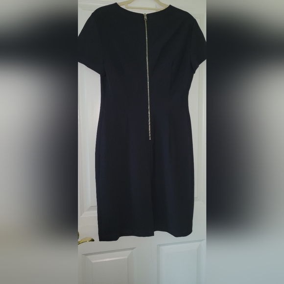 Hugo Boss Navy Blue Textured Knit Dress Size 10 - Picture 4 of 5